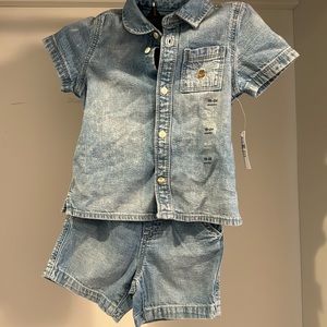 Brand new baby gap denim short set